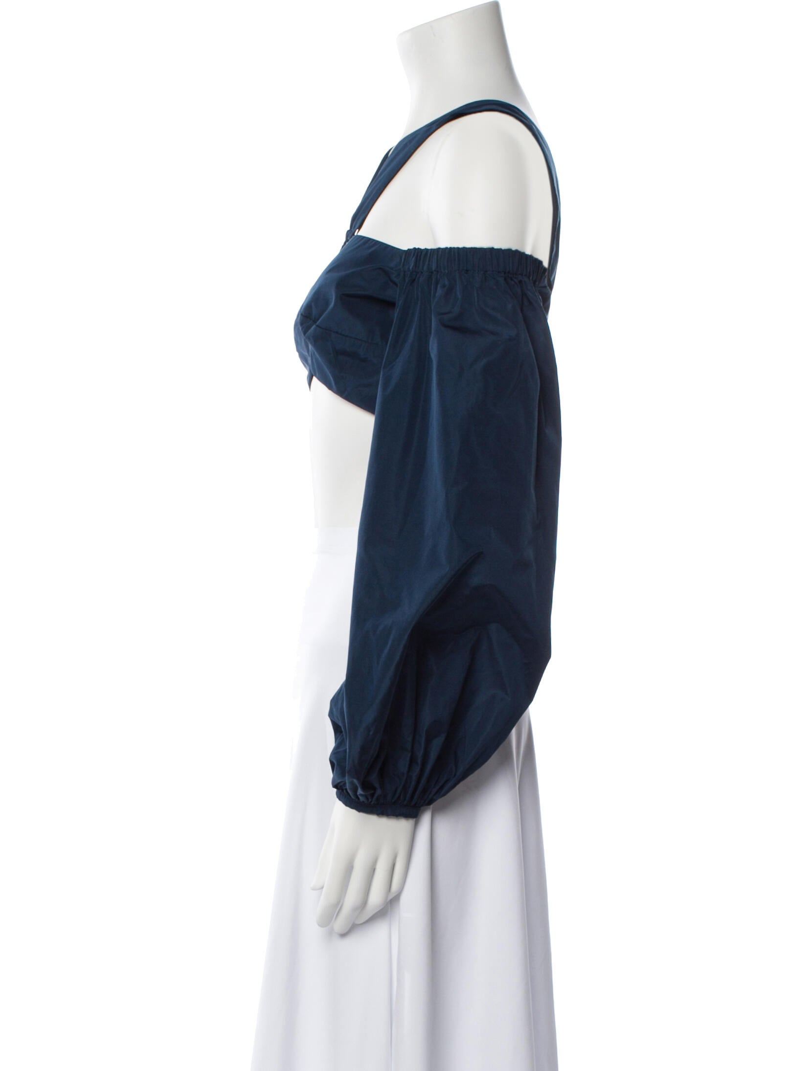 Silvia Tcherassi Off-The-Shoulder Long Sleeve Crop Top