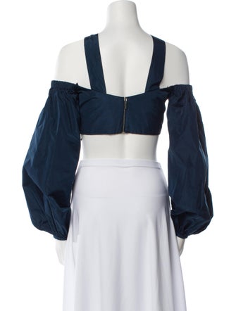 Silvia Tcherassi Off-The-Shoulder Long Sleeve Crop Top