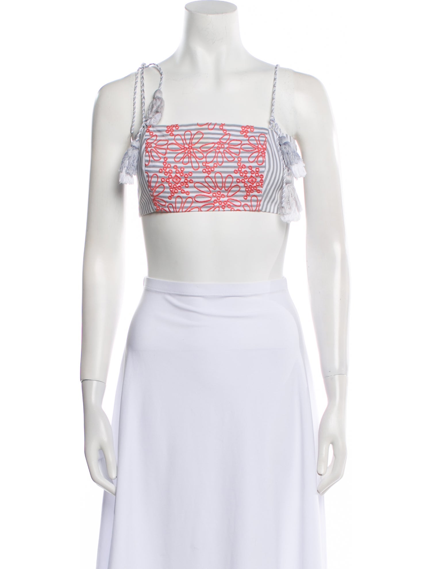 Silvia Tcherassi Plaid Print Square Neckline Crop Top