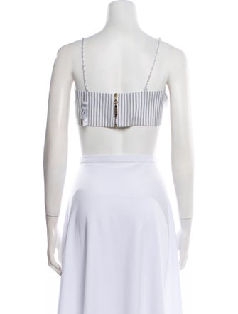 Silvia Tcherassi Plaid Print Square Neckline Crop Top