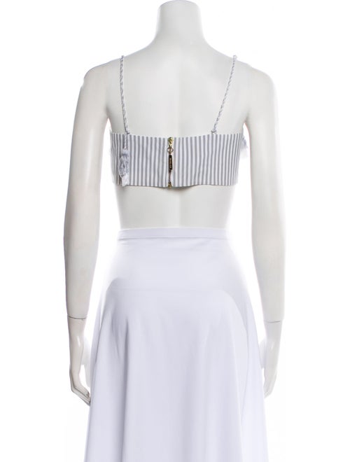 Silvia Tcherassi Plaid Print Square Neckline Crop Top