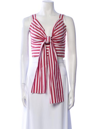 Silvia Tcherassi Striped V-Neck Top