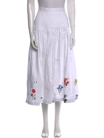 Silvia Tcherassi Floral Print Midi Length Skirt