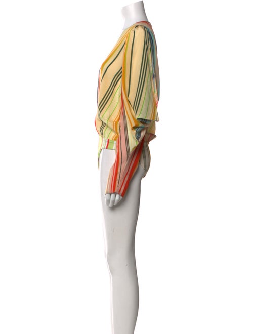 Silvia Tcherassi Silk Striped Bodysuit