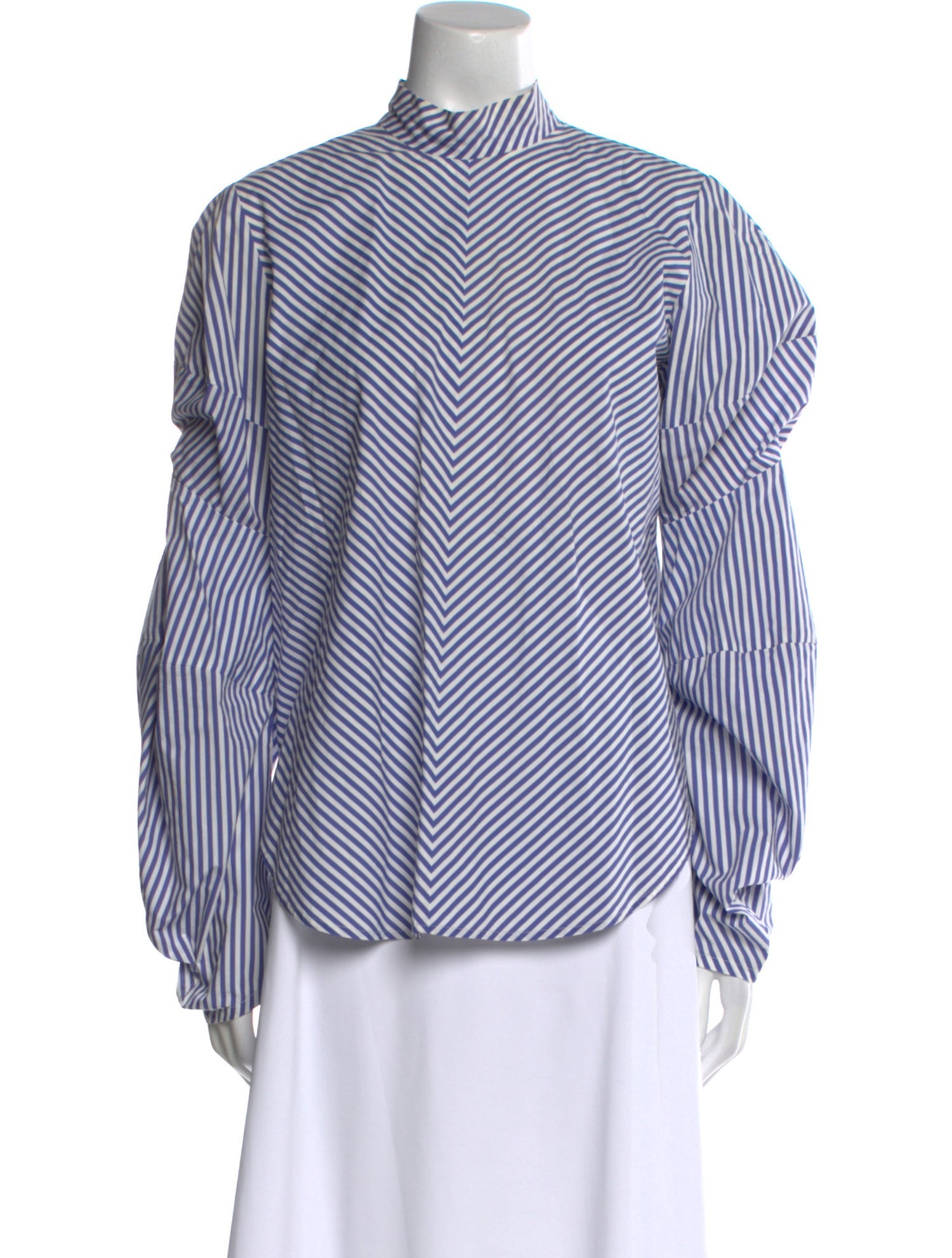 Silvia Tcherassi Striped Mock Neck Blouse