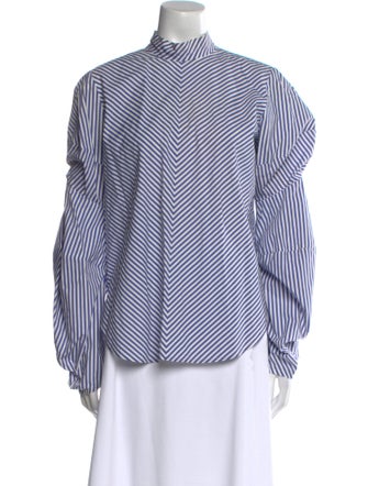 Silvia Tcherassi Striped Mock Neck Blouse