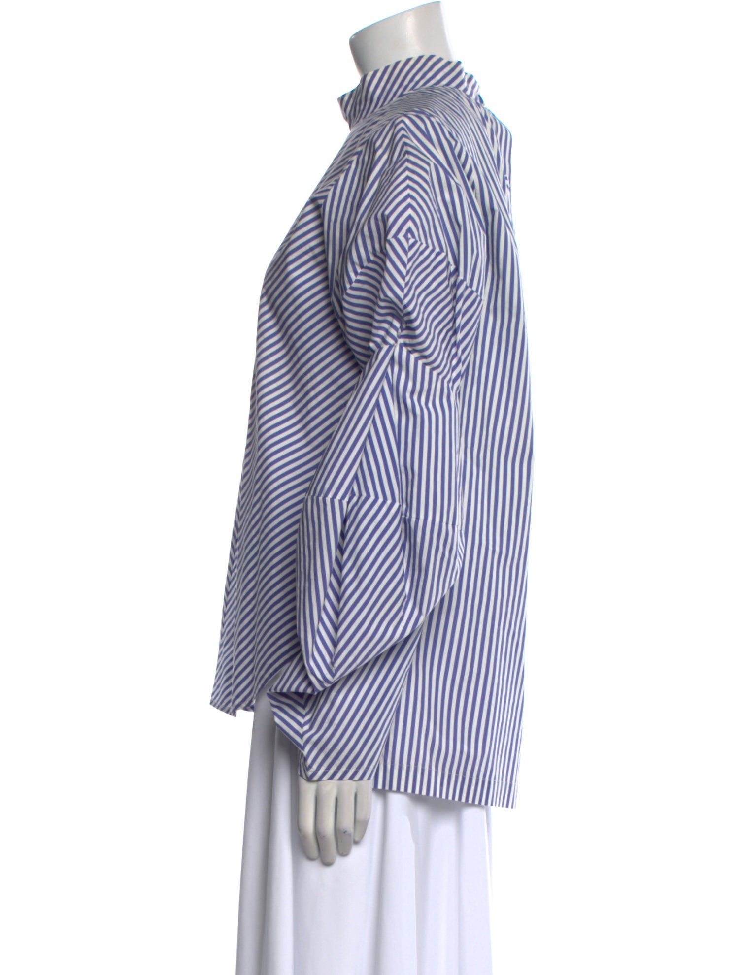 Silvia Tcherassi Striped Mock Neck Blouse