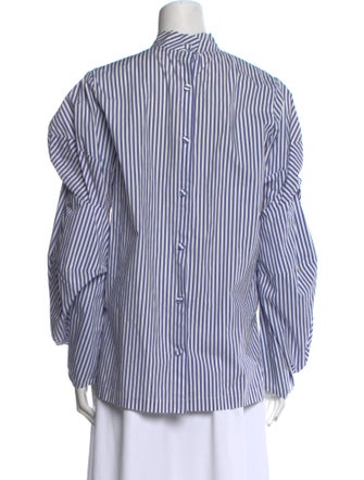 Silvia Tcherassi Striped Mock Neck Blouse