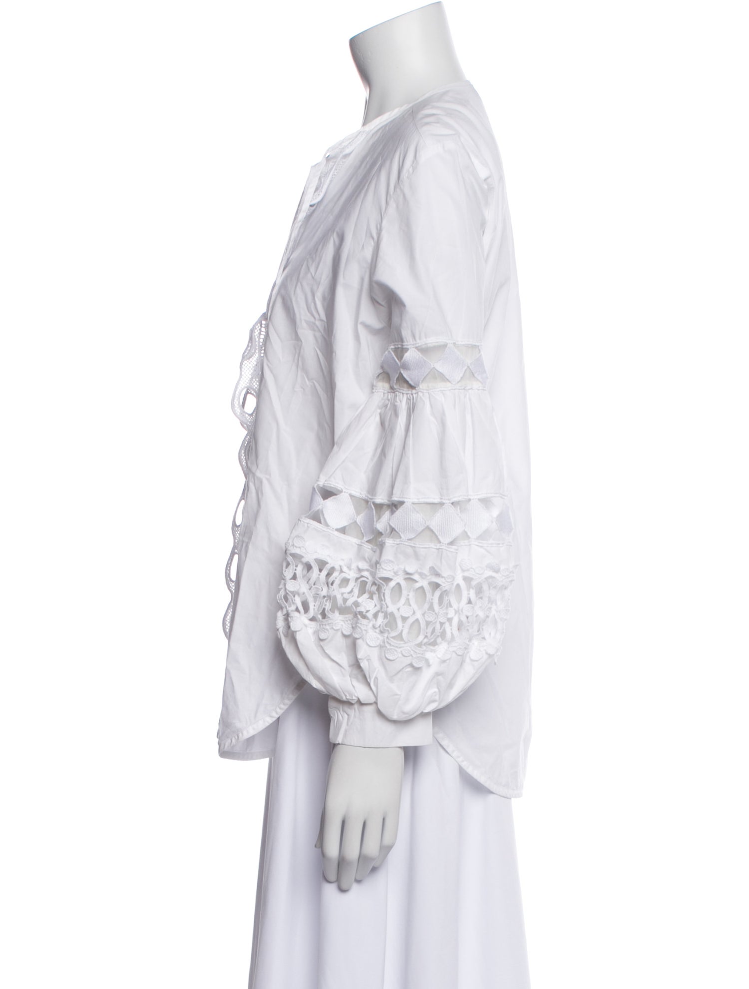 Silvia Tcherassi V-Neck Three-Quarter Sleeve Button-Up Top