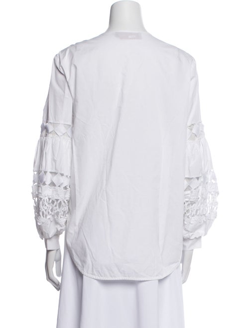 Silvia Tcherassi V-Neck Three-Quarter Sleeve Button-Up Top