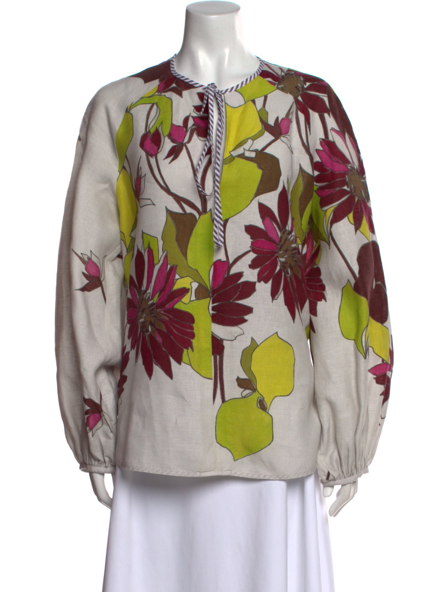 Silvia Tcherassi Silk Floral Print Blouse