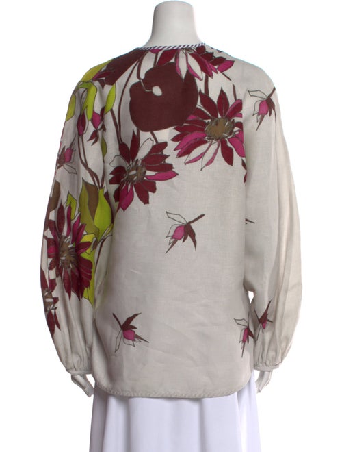 Silvia Tcherassi Silk Floral Print Blouse