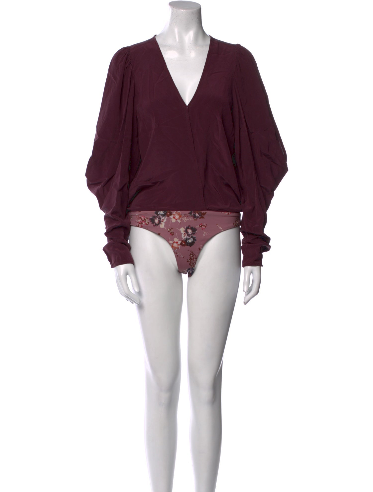 Silvia Tcherassi Silk V-Neck Bodysuit