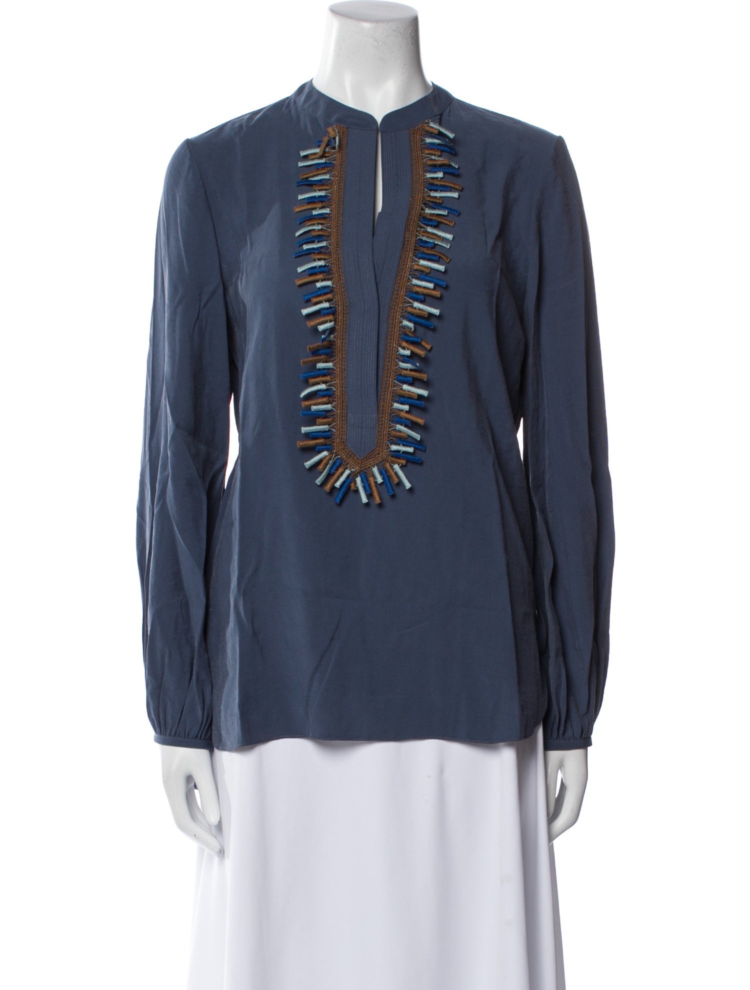 Silvia Tcherassi V-Neck Long Sleeve Blouse