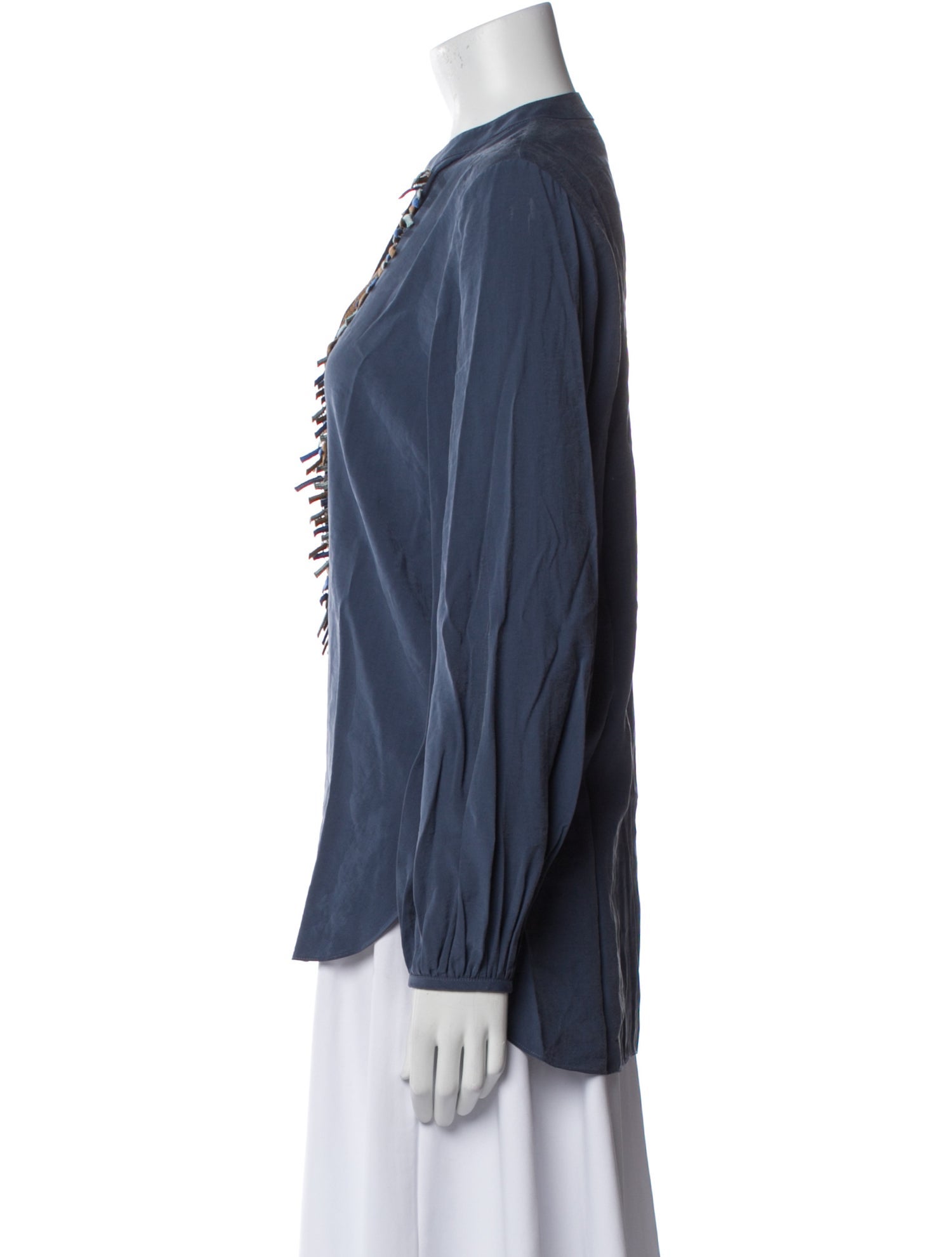 Silvia Tcherassi V-Neck Long Sleeve Blouse