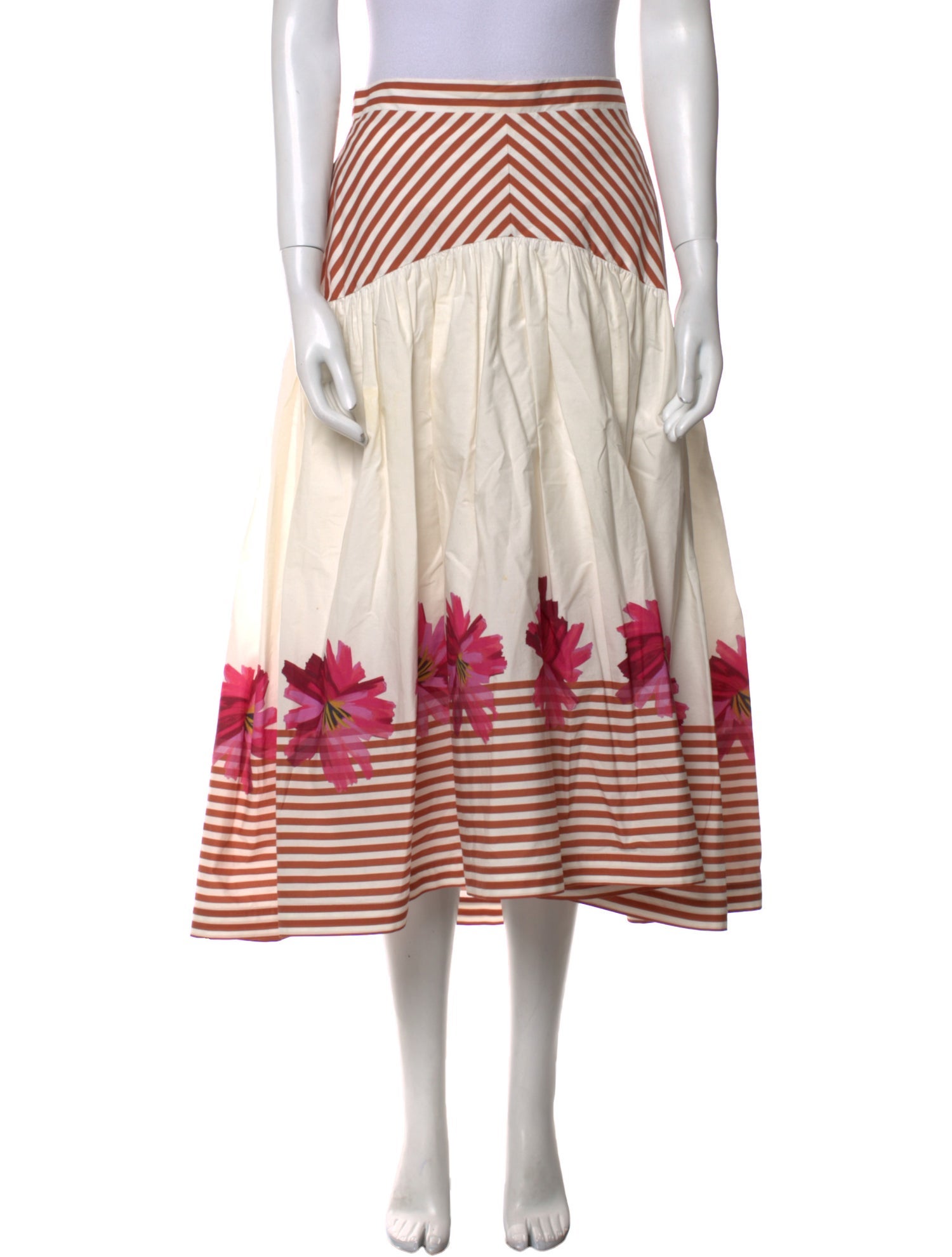 Silvia Tcherassi Striped Midi Length Skirt