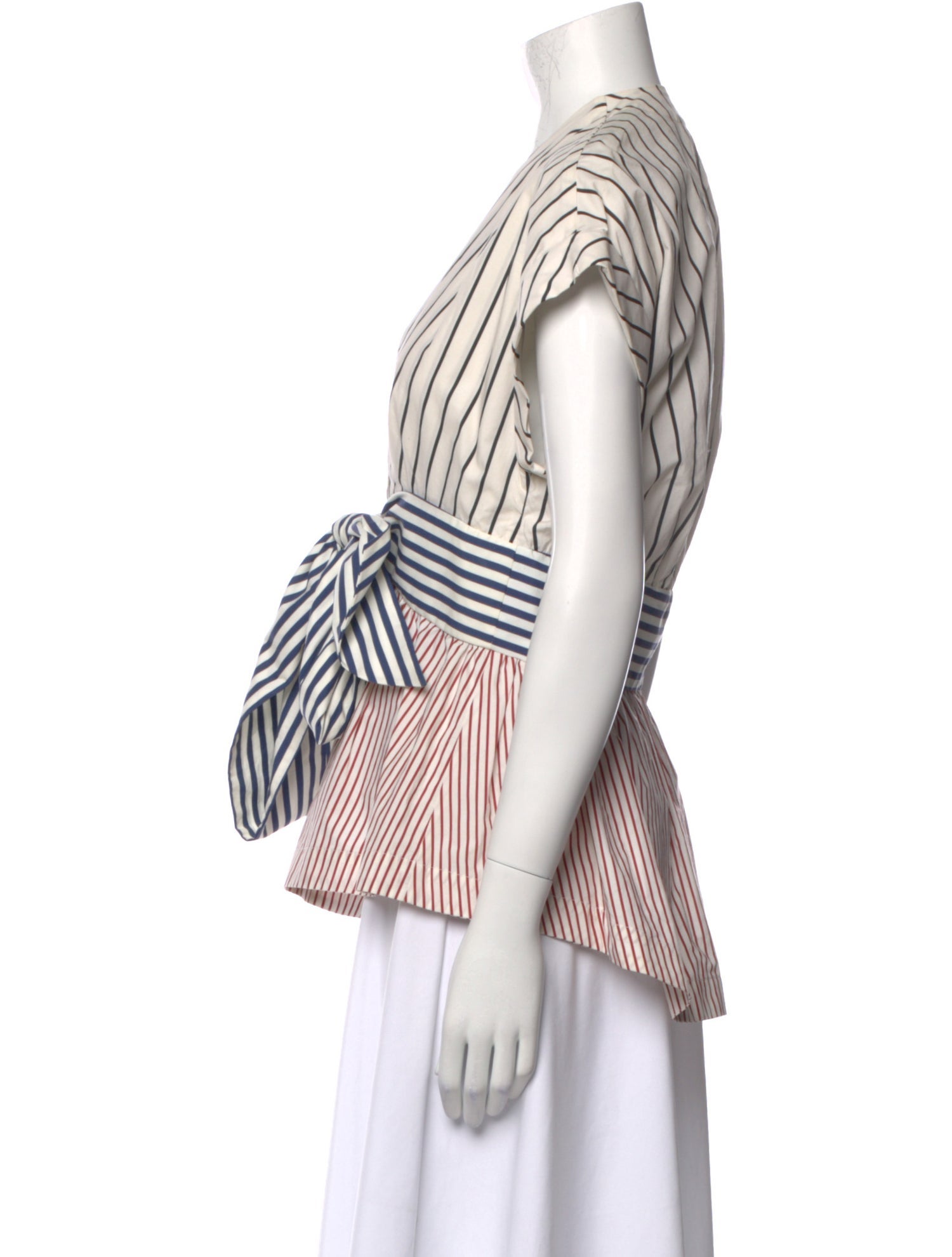 Silvia Tcherassi Striped V-Neck Blouse