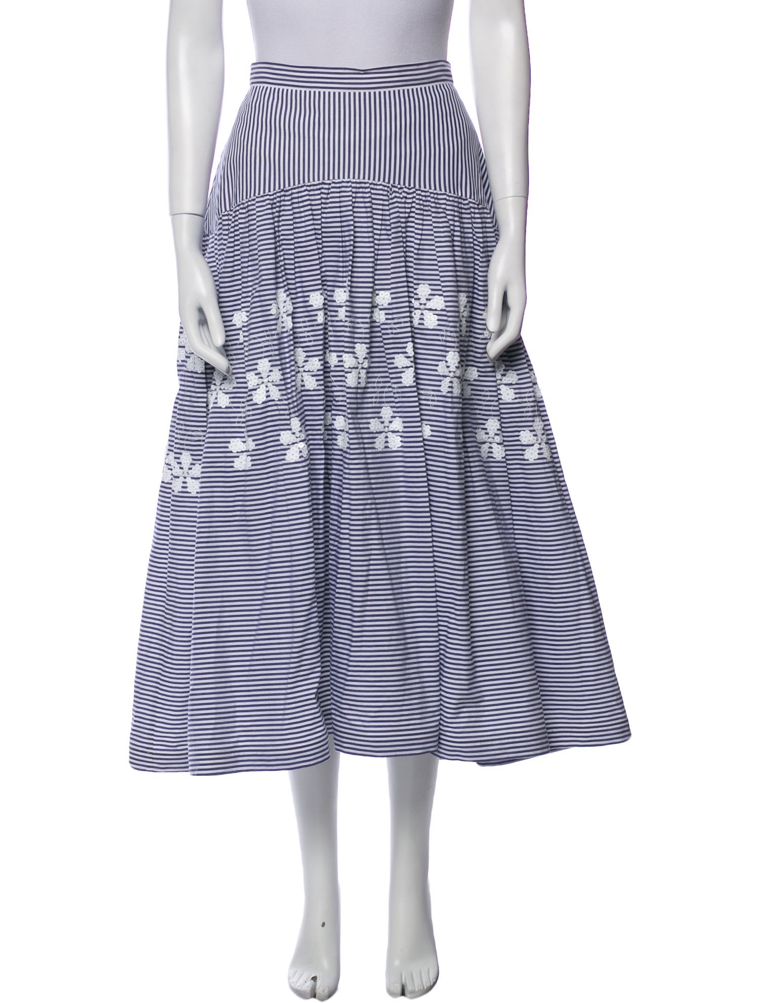 Silvia Tcherassi Striped Midi Length Skirt