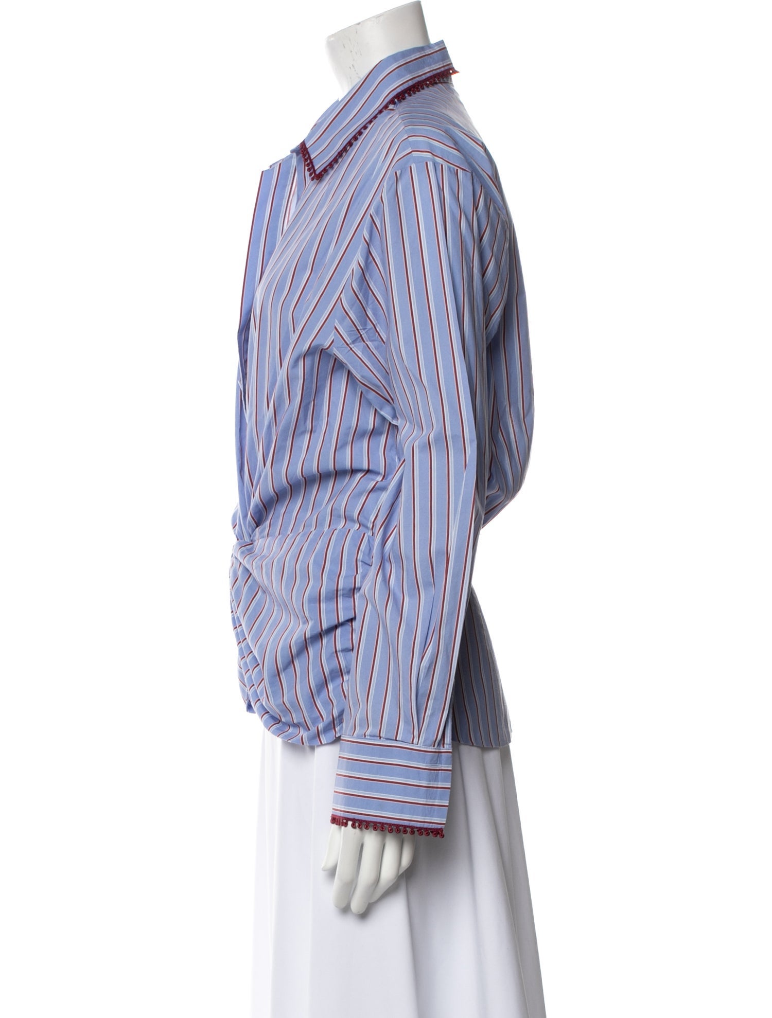 Silvia Tcherassi Striped Long Sleeve Button-Up Top