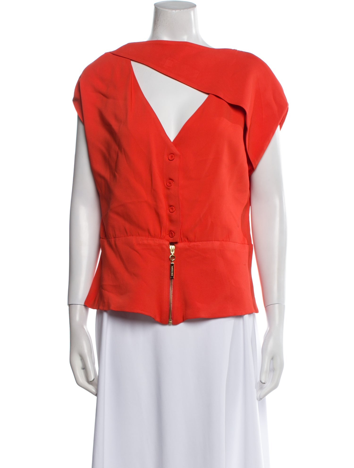 Silvia Tcherassi V-Neck Short Sleeve Blouse