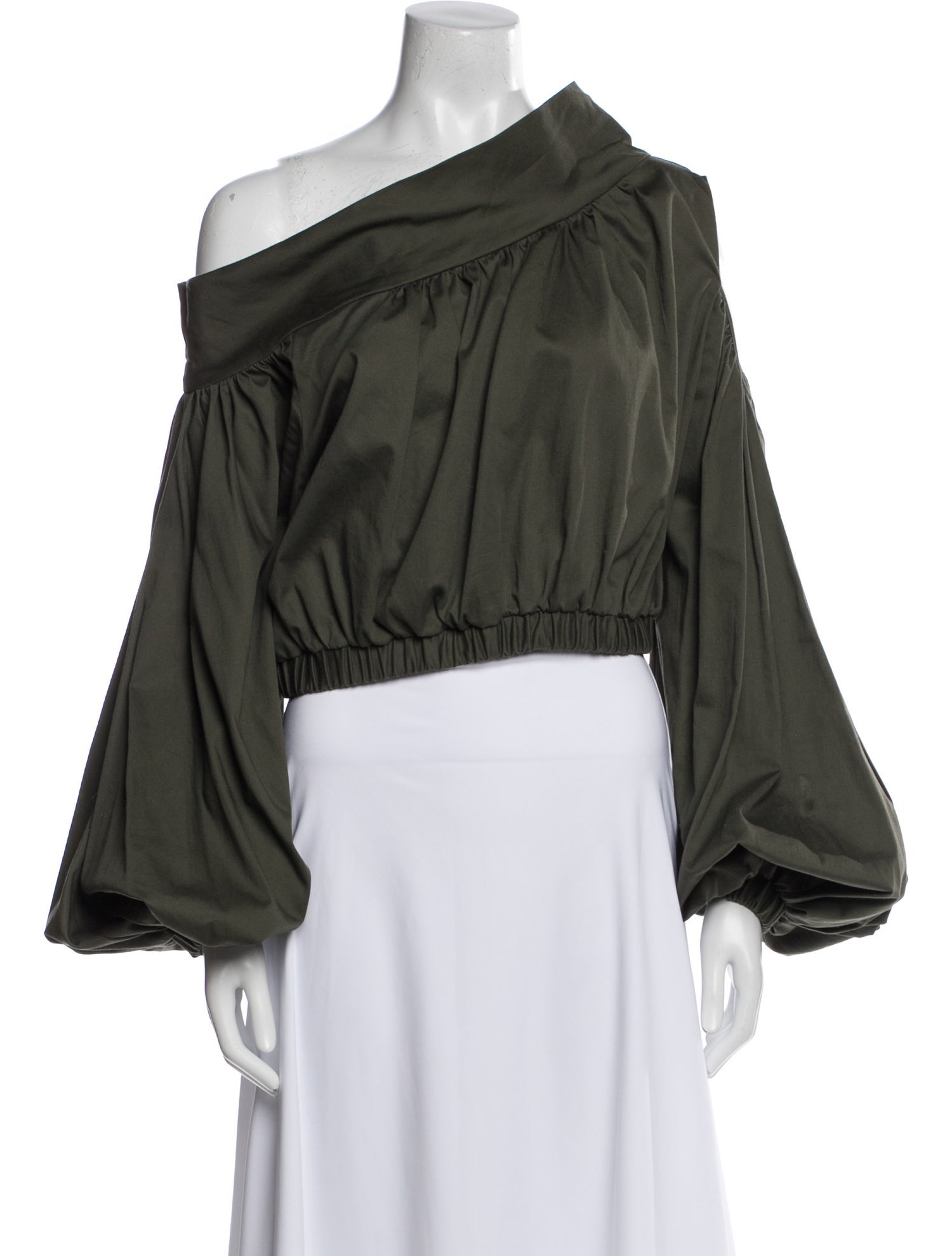 Silvia Tcherassi One-Shoulder Long Sleeve Crop Top