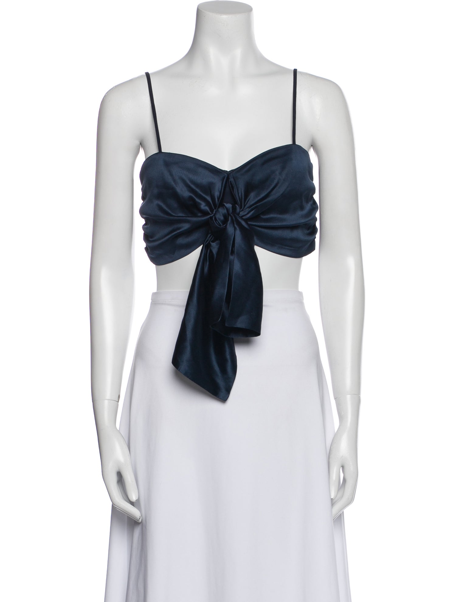 Silvia Tcherassi Satin Square Neckline Crop Top