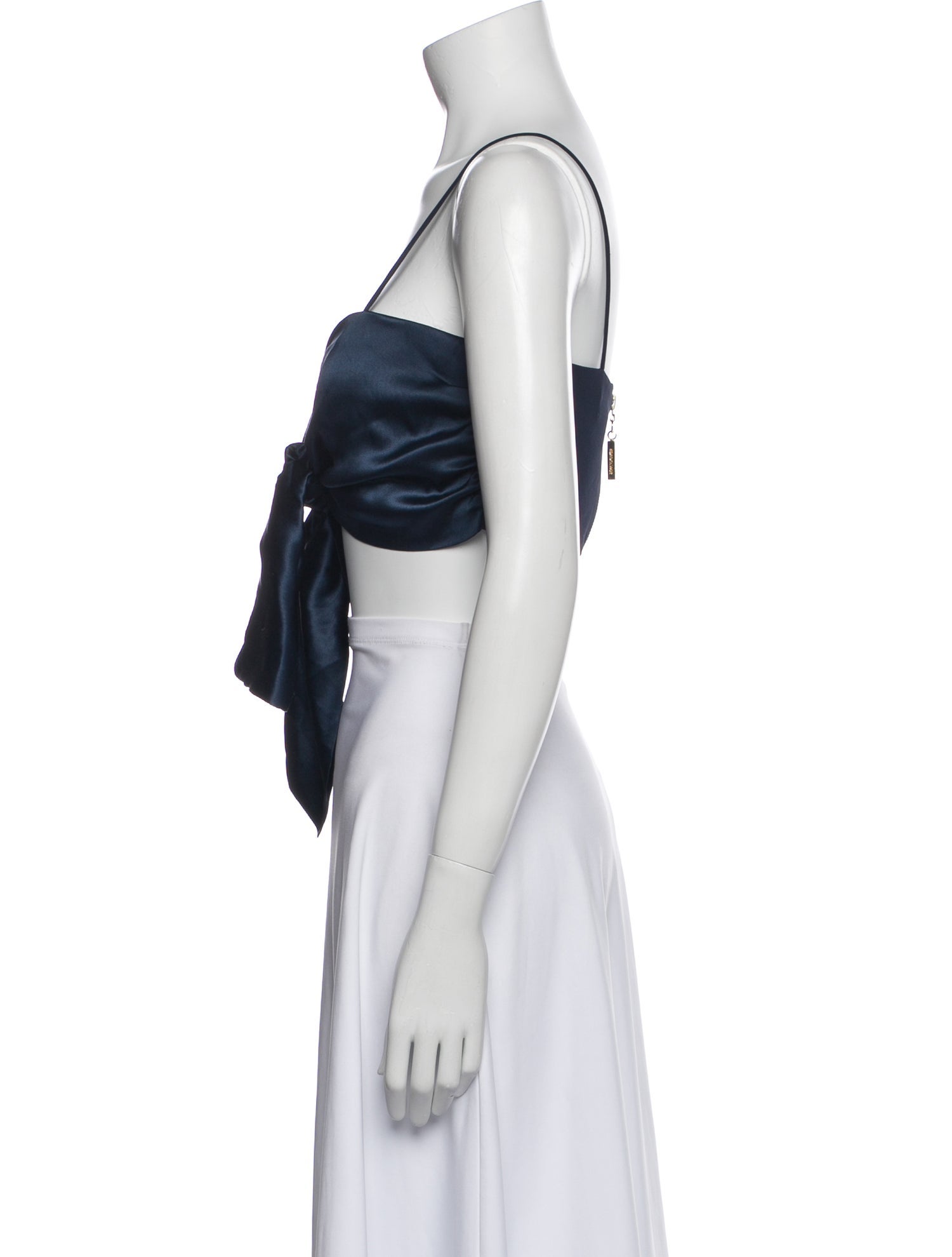 Silvia Tcherassi Satin Square Neckline Crop Top