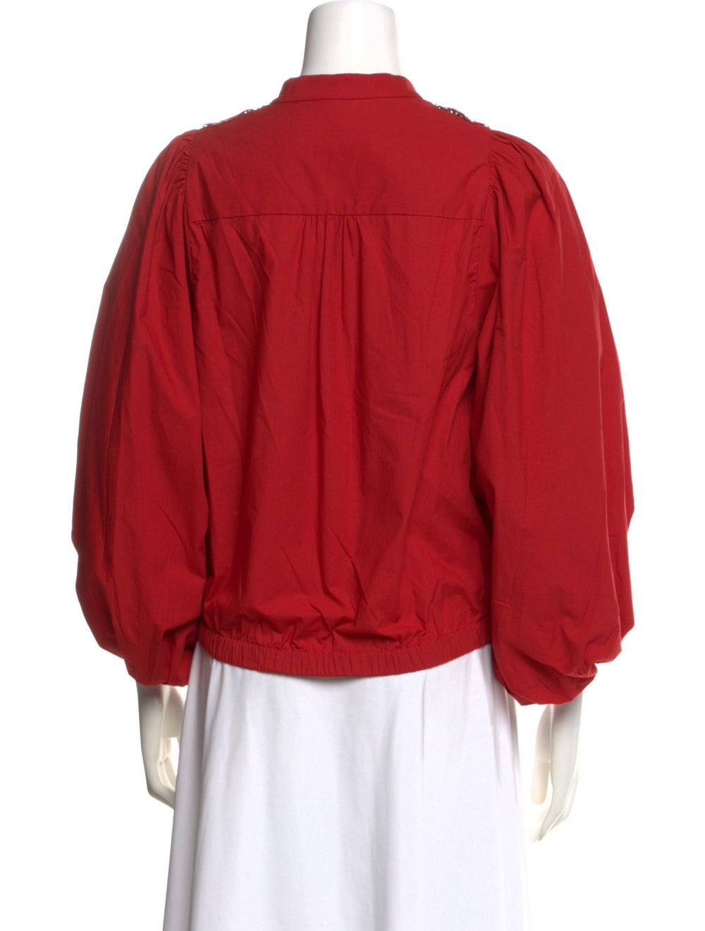 Silvia Tcherassi Blouse Red Patterned Embroidered… - image 3