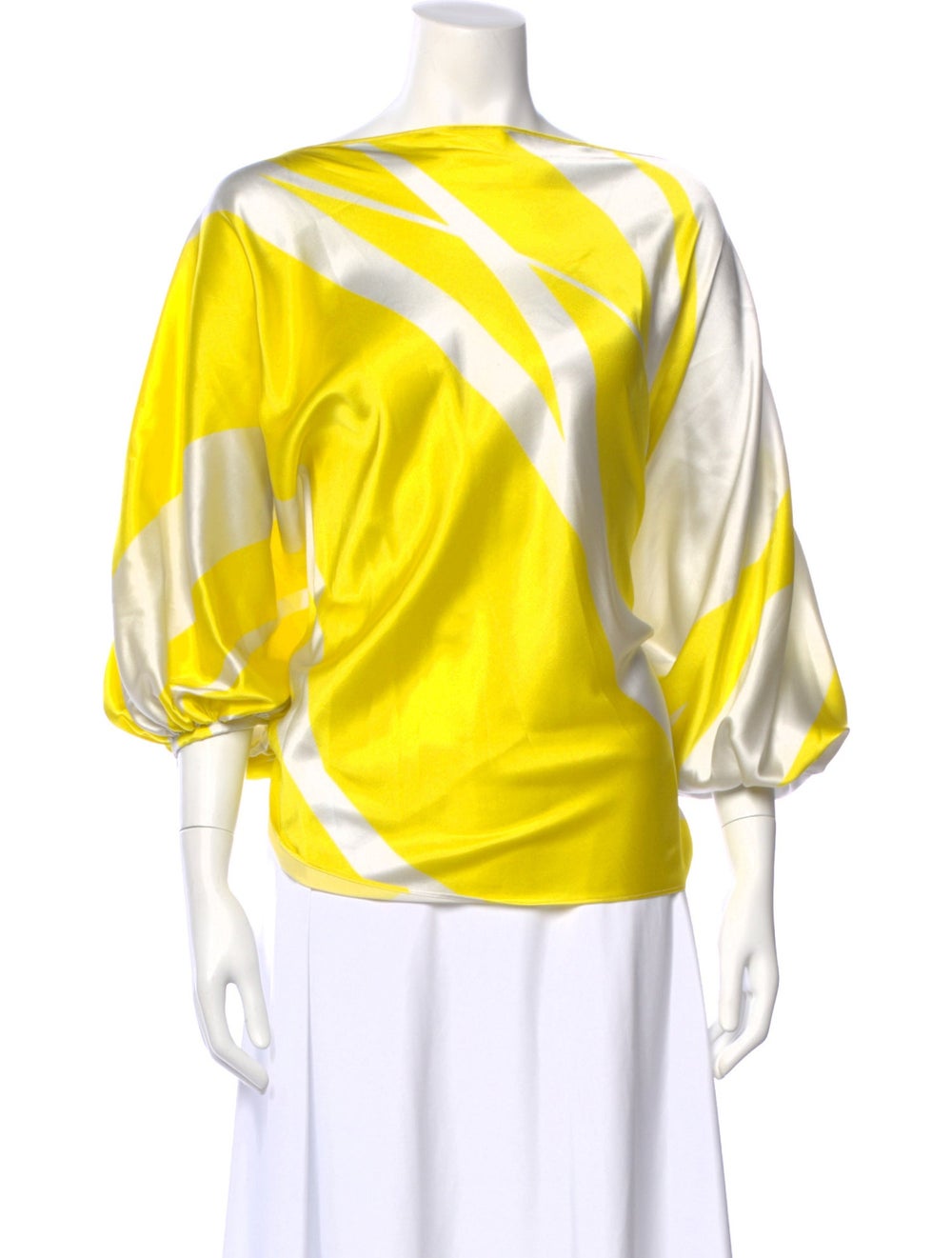 Silvia Tcherassi Silk Colorblock Pattern Blouse - image 1