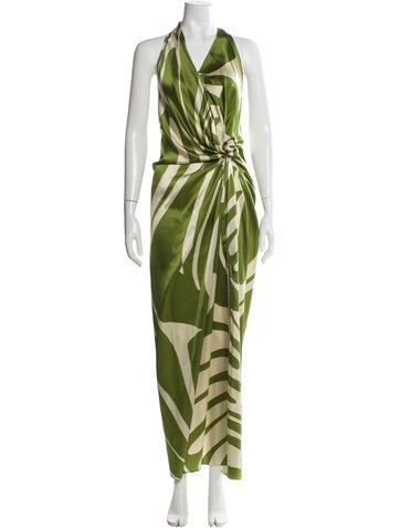 Pre-owned Silvia Tcherassi Jazmin Long Dress In Green
