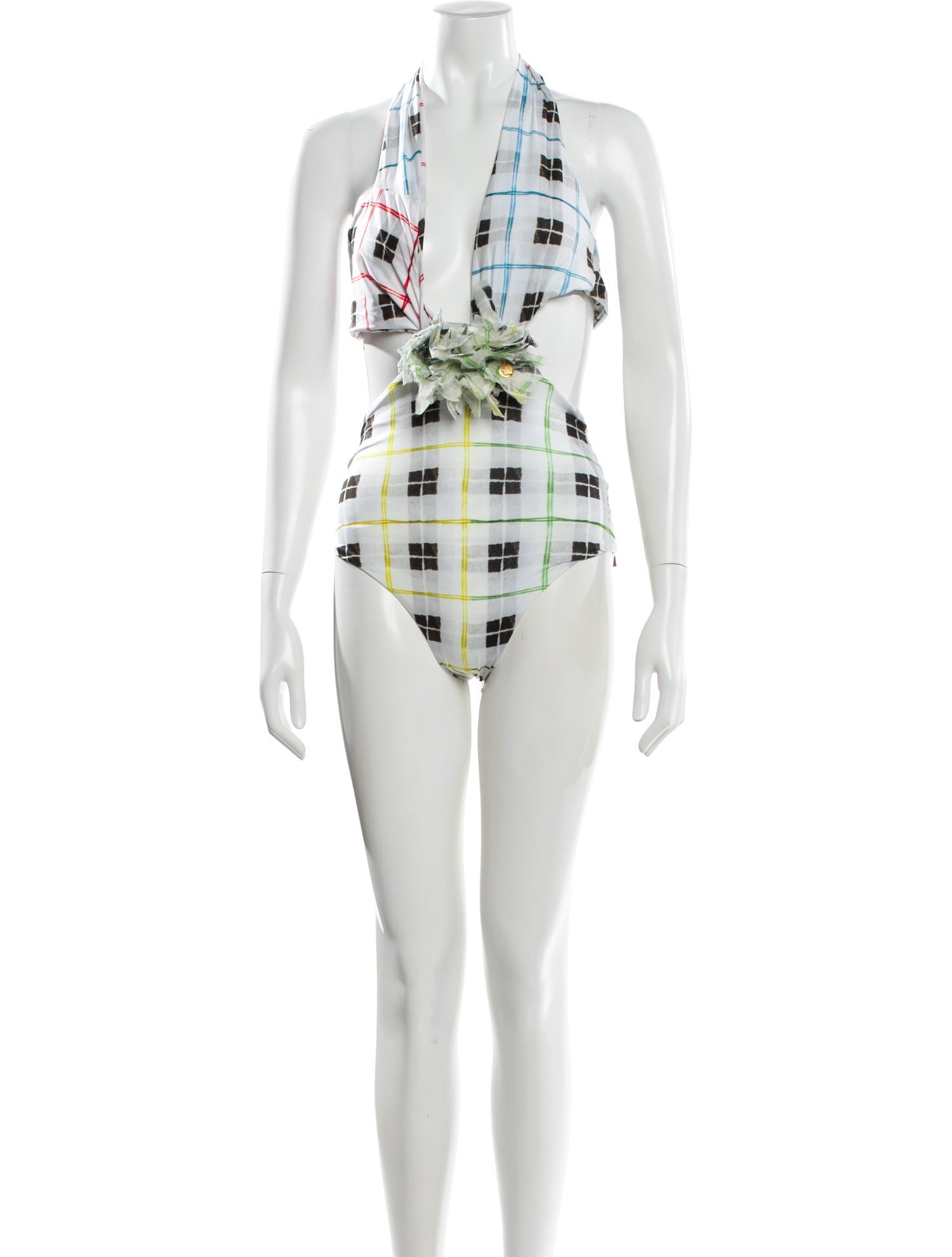 Silvia Tcherassi Plaid Print One-Piece w/ Tags