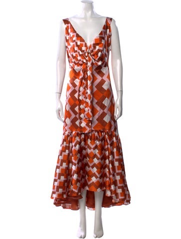 Pre-owned Silvia Tcherassi Silk Long Dress W/ Tags In Neutral