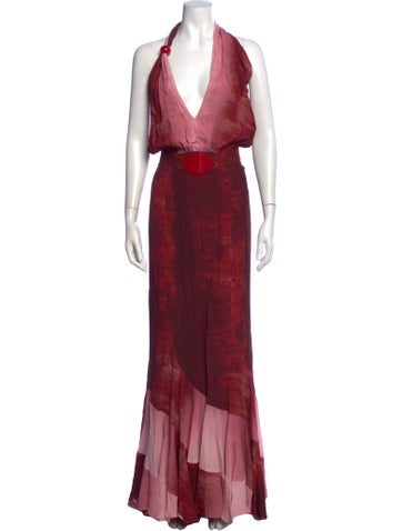 Pre-owned Silvia Tcherassi Printed Long Dress W/ Tags In Pink