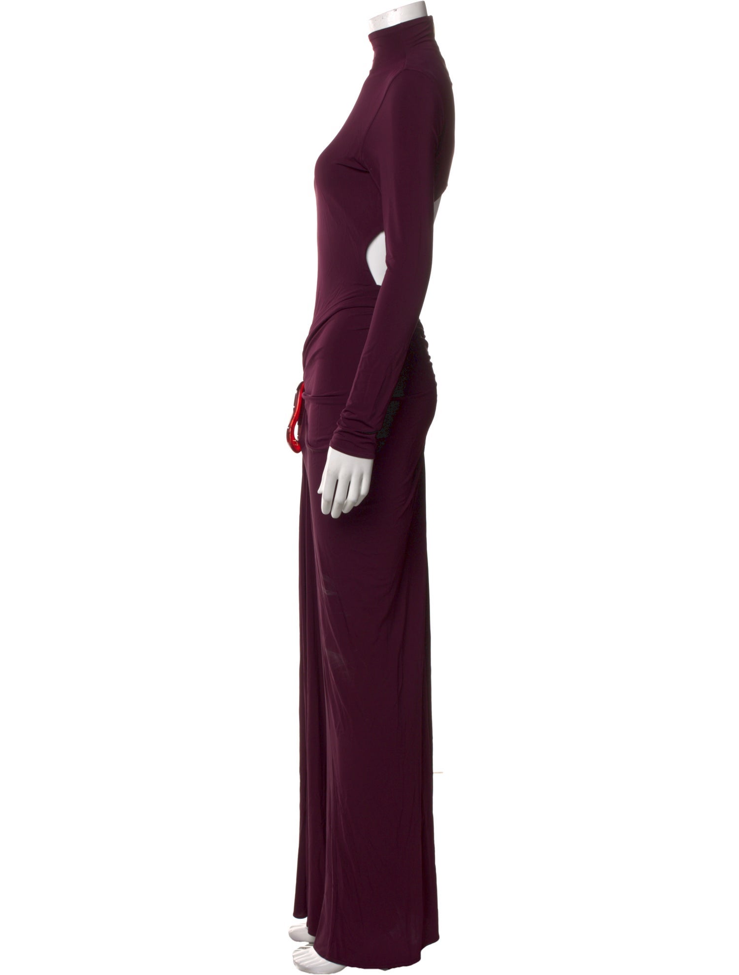 ralph lauren satin trim crepe cocktail dress Plum Wrap-Style Distinguished by a twist Height:5.7 ft Stud-Embellished Midi Dress Red 689-CTNS