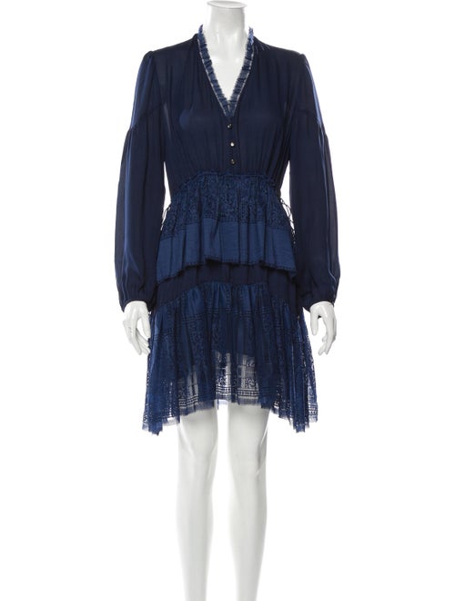 Alejandra Alonso Rojas V-Neck Knee-Length Dress Bl