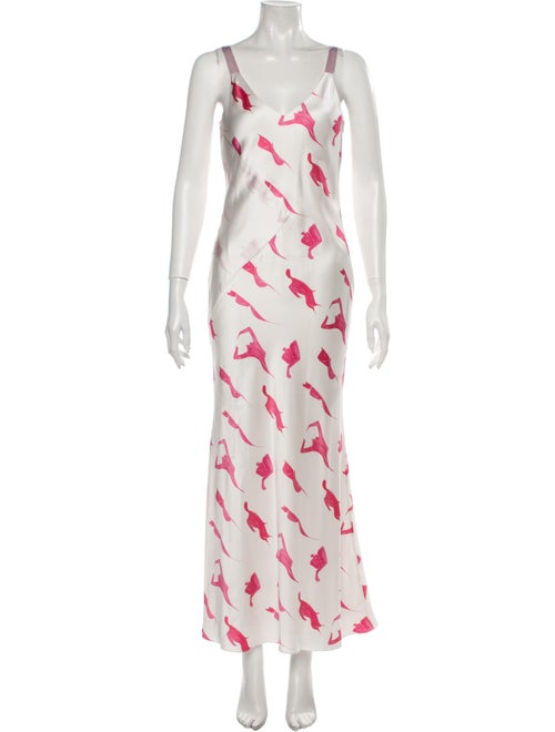 Alejandra Alonso Rojas Silk Midi Length Dress Whit