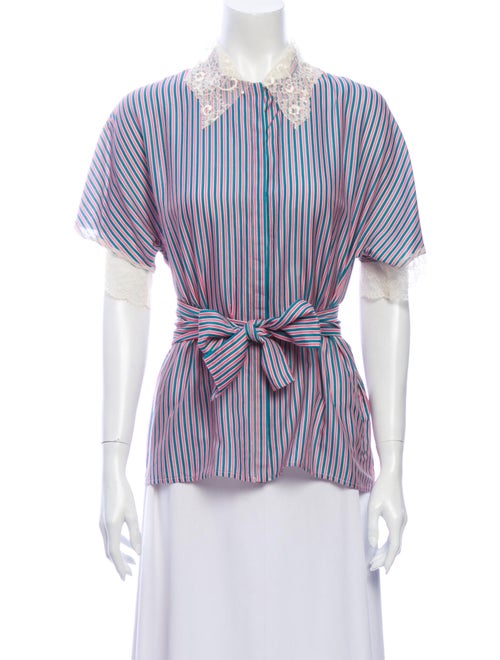 Alejandra Alonso Rojas Striped Short Sleeve Button