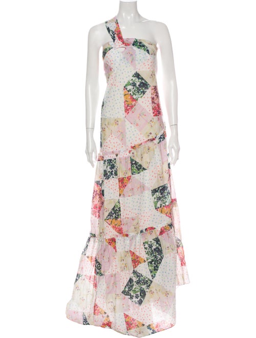 Alejandra Alonso Rojas Floral Print Long Dress w/