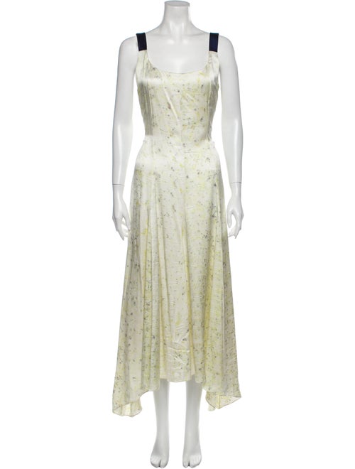 Alejandra Alonso Rojas Silk Long Dress Yellow
