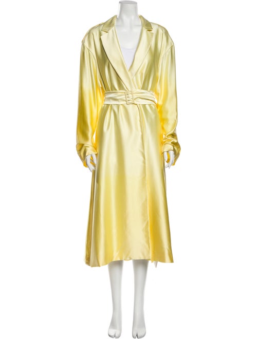 Alejandra Alonso Rojas Silk Trench Coat Yellow