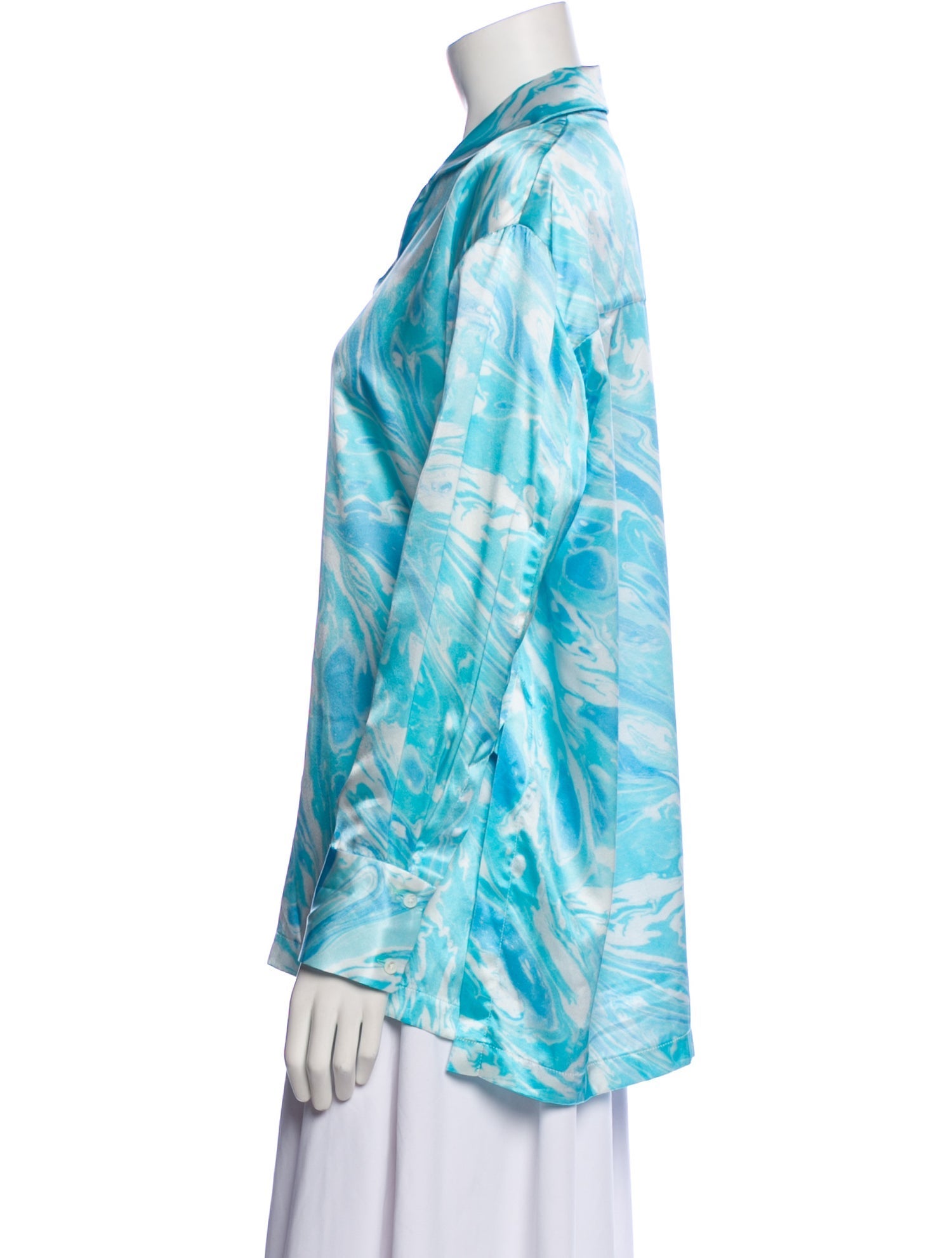 Alejandra Alonso Rojas Silk Printed Button-Up Top