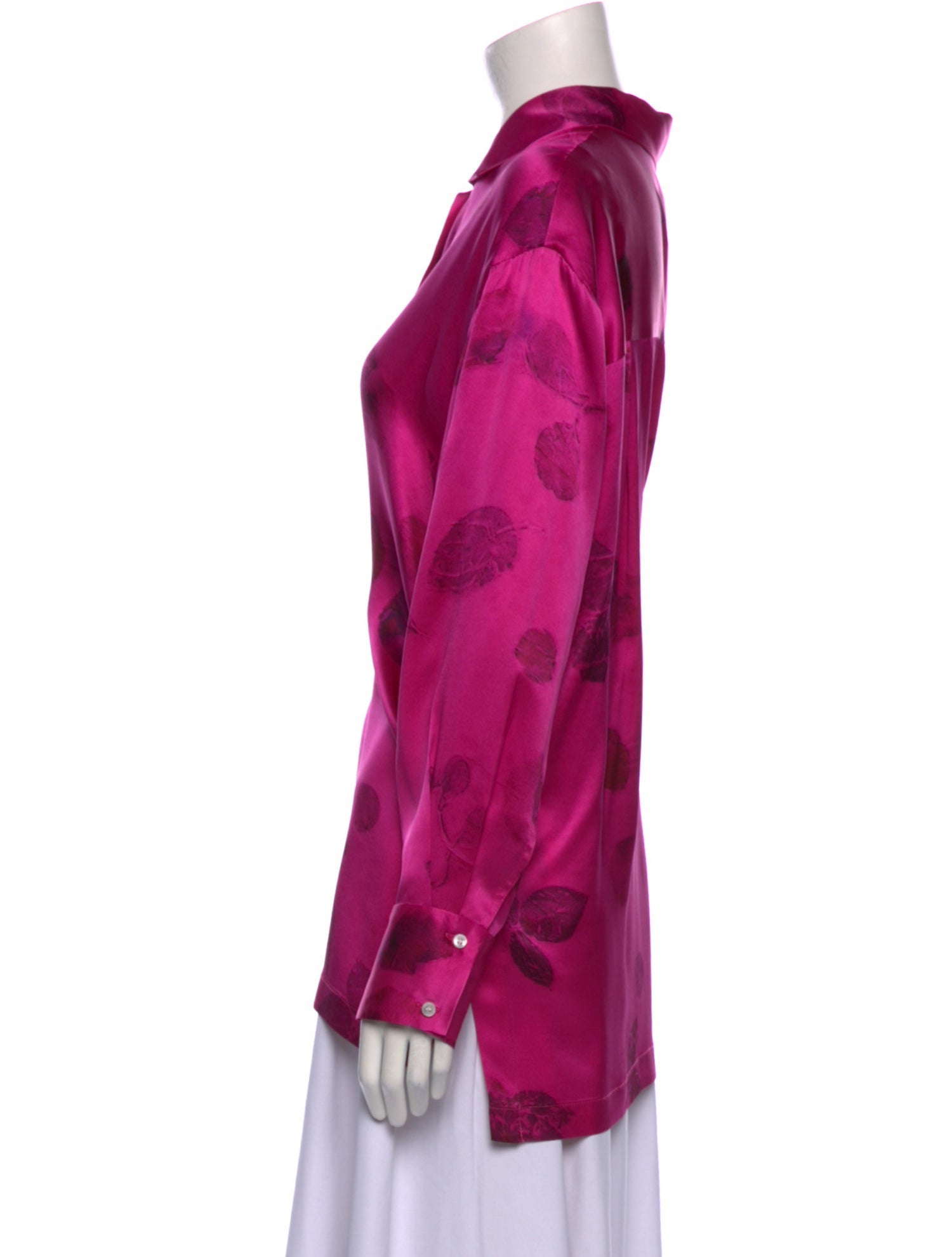 Alejandra Alonso Rojas Silk Printed Button-Up Top