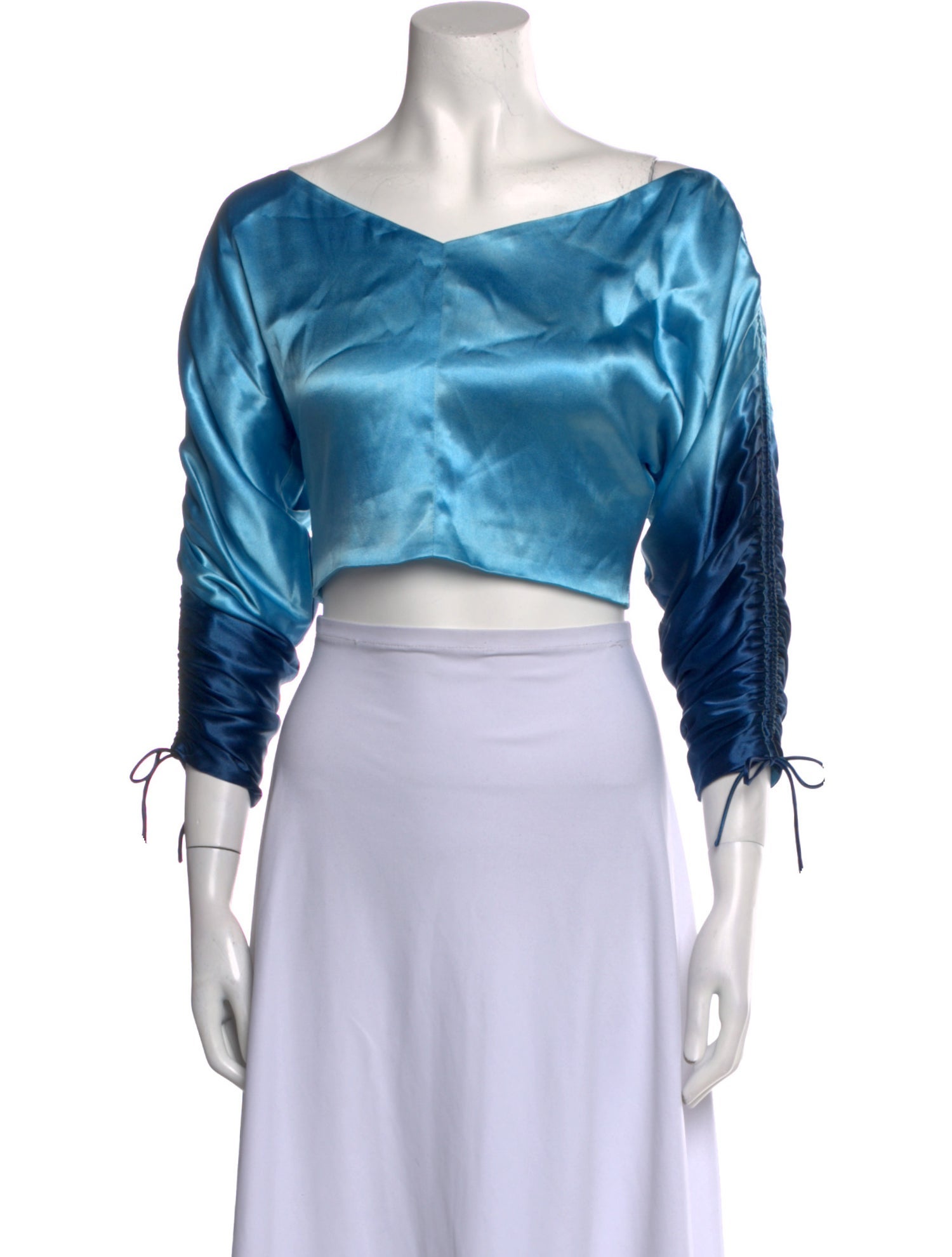 Alejandra Alonso Rojas Off-The-Shoulder Three-Quarter Sleeve Crop Top w/ Tags