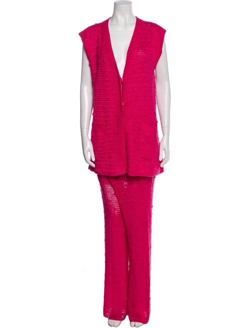 Alejandra Alonso Rojas Silk Crochet Trim Pant Set