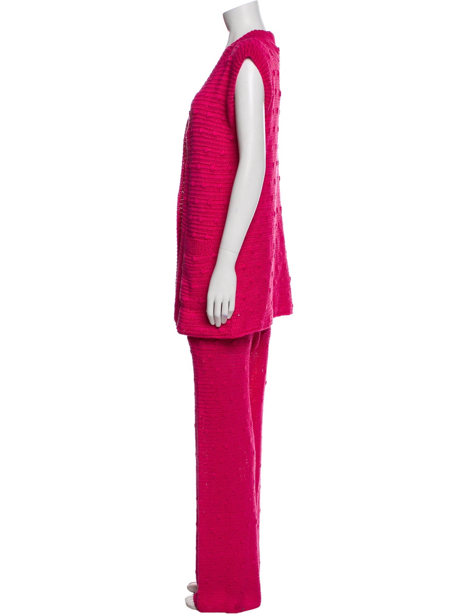 Alejandra Alonso Rojas Silk Crochet Trim Pant Set