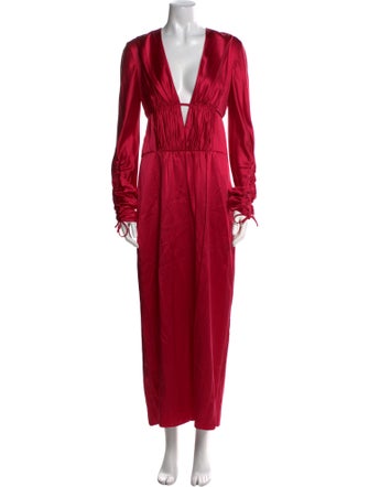 Alejandra Alonso Rojas V-Neck Long Dress