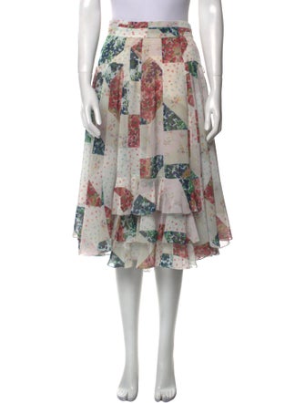 Alejandra Alonso Rojas Floral Print Midi Length Skirt