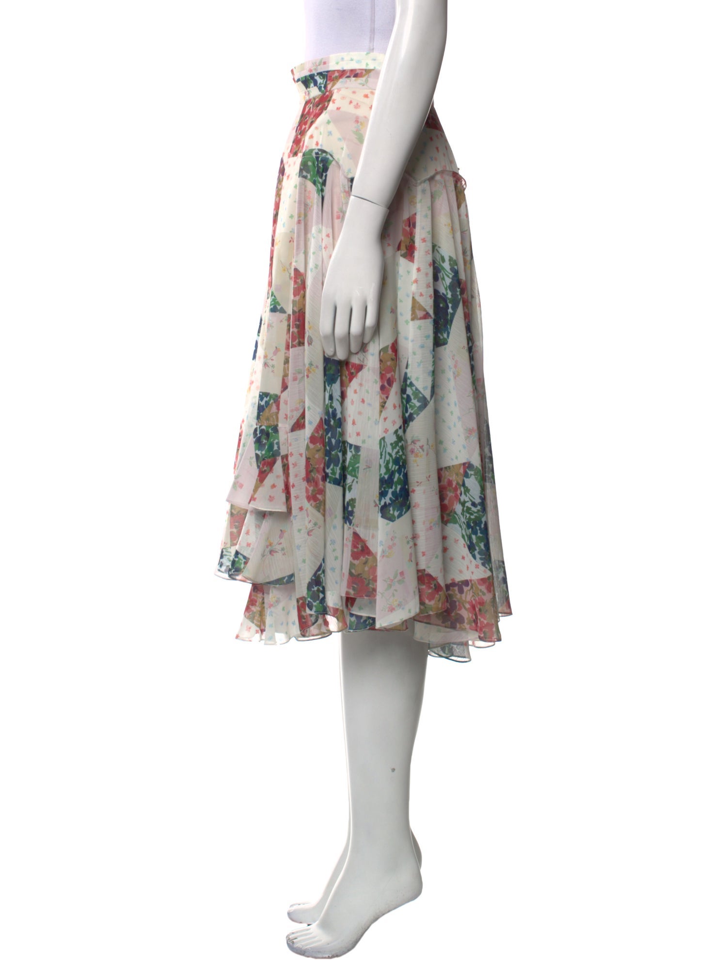 Alejandra Alonso Rojas Floral Print Midi Length Skirt