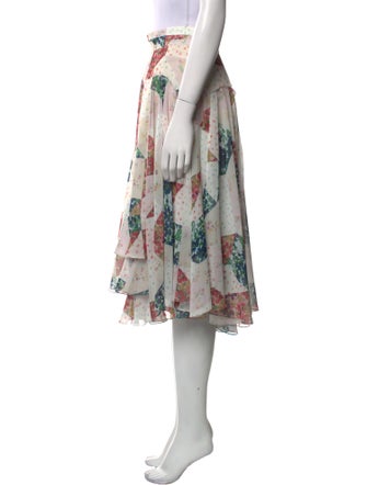 Alejandra Alonso Rojas Floral Print Midi Length Skirt