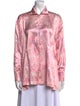 Alejandra Alonso Rojas Silk Printed Button-Up Top